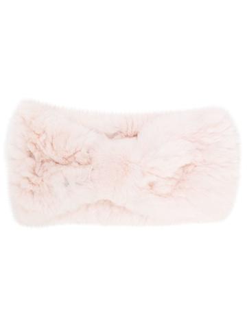 Yves Salomon Accessories Furry Headband - Pink & Purple