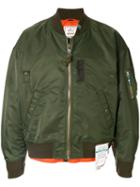 Maison Mihara Yasuhiro Zip Front Bomber Jacket - Green