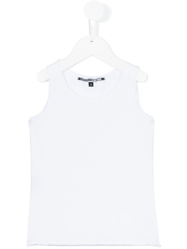 European Culture Kids - Stitch Trim Tank Top - Kids - Cotton - 4 Yrs, White