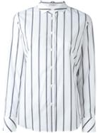 Brunello Cucinelli Striped Shirt, Women's, Size: Large, White, Cotton/spandex/elastane/brass