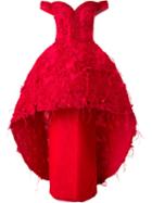 Saiid Kobeisy Off Shoulder Ball Gown, Women's, Size: 36, Red, Polyester