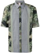 Antonio Marras Floral Checkered Shirt, Men's, Size: 41, Green, Cotton