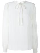 Dolce & Gabbana Pussybow Blouse, Women's, Size: 46, Nude/neutrals, Silk