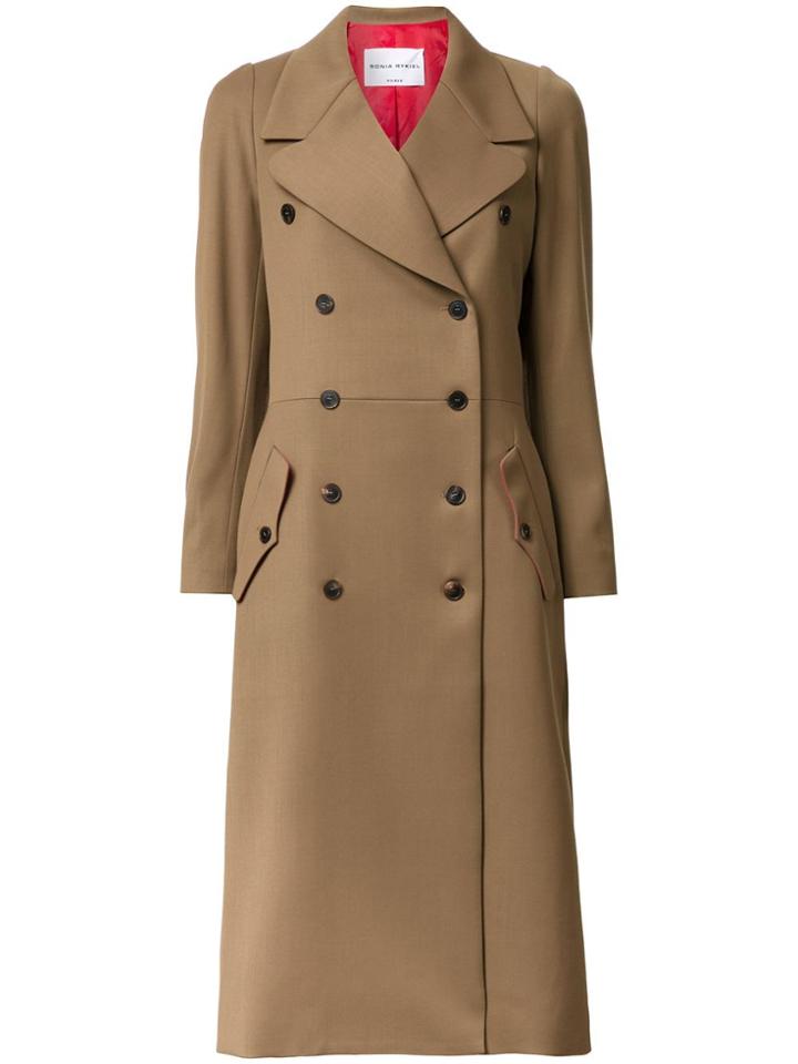 Sonia Rykiel Double-breasted Mid Coat - Brown