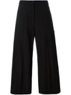 Maison Margiela Cropped Flared Trousers, Women's, Size: 40, Black, Cotton/viscose/virgin Wool