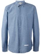Dnl Frayed Edge Shirt, Men's, Size: 43, Blue, Cotton/polyamide