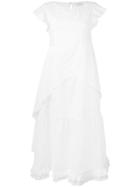 Capucci Layered Panel Dress, Women's, Size: 46, White, Cotton/silk/polyester