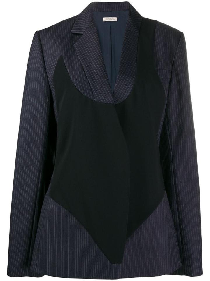 Nina Ricci Pinstripe Bodysuit Blazer - Blue