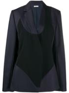Nina Ricci Pinstripe Bodysuit Blazer - Blue
