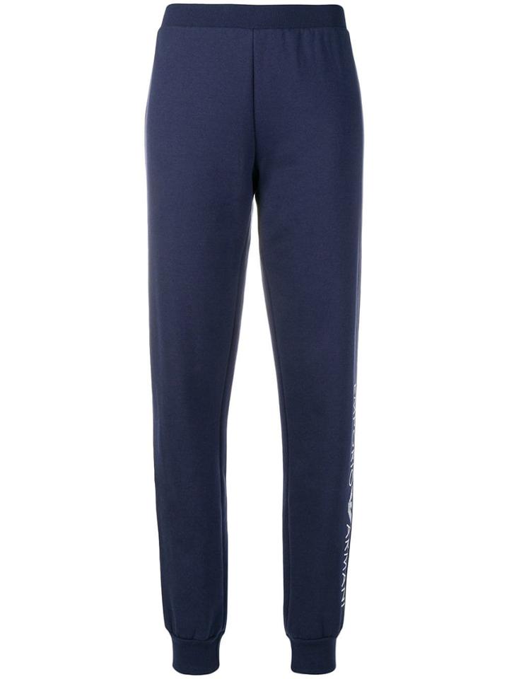 Emporio Armani Logo Tapered Jogging Bottoms - Blue