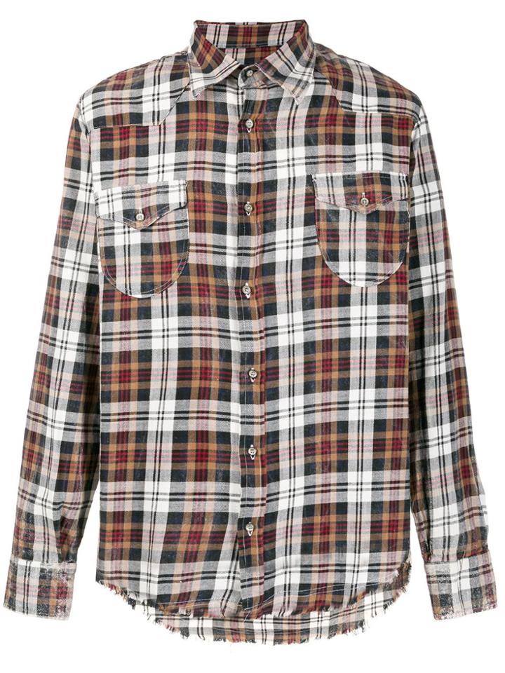 Family First Check Print Long Sleeve Shirt - Brown