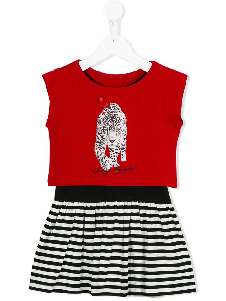Lapin House Striped Layered Dress, Girl's, Size: 12 Yrs, Red