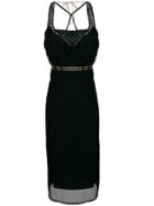 No21 Embellished Sheer Overlay Dress - Black