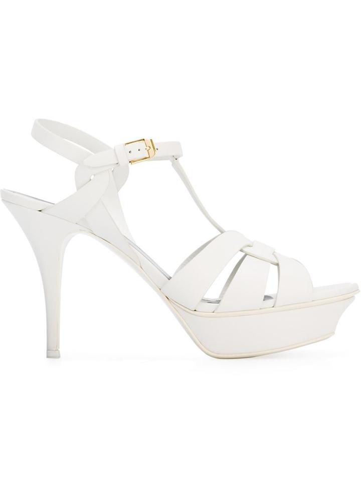 Saint Laurent Tribute Sandals, Women's, Size: 35, White, Leather