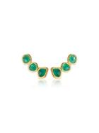 Monica Vinader Siren Climber Green Onyx Earrings