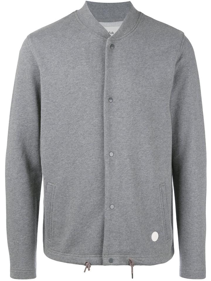 Folk - Knitted Bomber Jacket - Men - Cotton - 5, Grey, Cotton