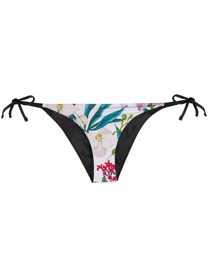 Mc2 Saint Barth Virgo Tropical Print Bikini Bottoms - White