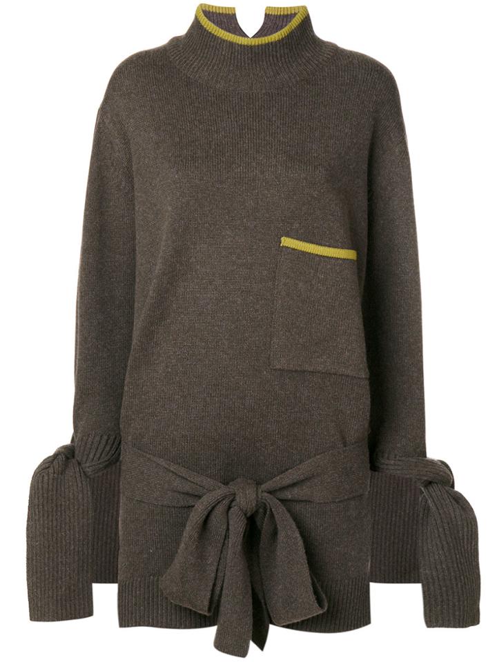 Eudon Choi Hem & Cuff Knot Jumper - Green