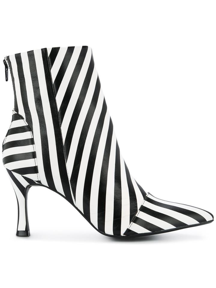 G.v.g.v. Striped Ankle Boots - Black