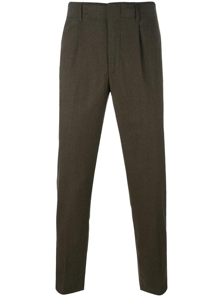 Dondup Tailored Tapered Trousers, Men's, Size: 33, Green, Virgin Wool/spandex/elastane