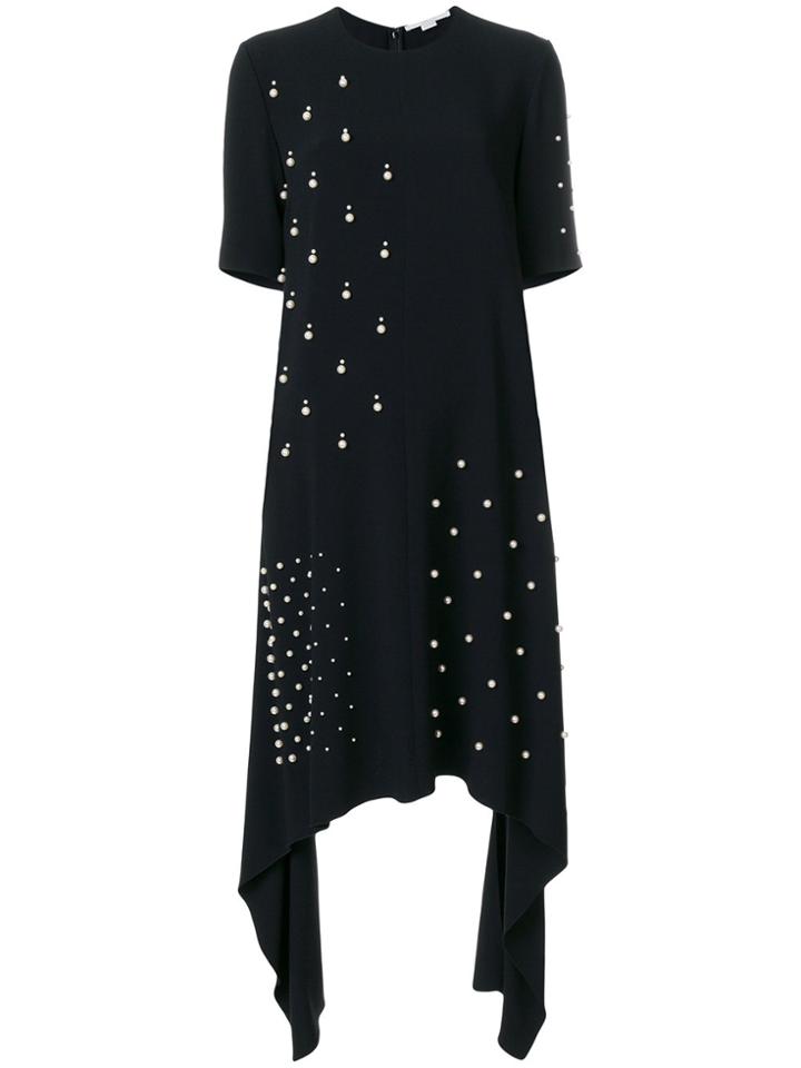 Stella Mccartney Asymmetric Pearl Dress - Black