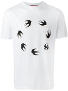 Mcq Alexander Mcqueen Swallow Print T-shirt, Men's, Size: Xs, White, Cotton