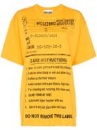 Moschino Oversized Care Label-print T-shirt - Yellow