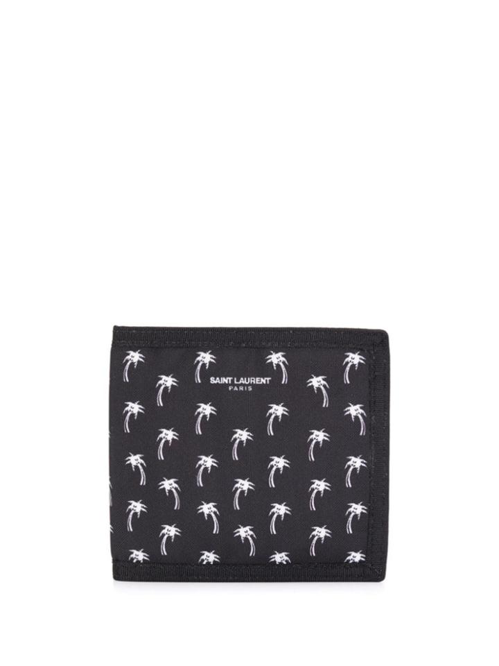 Saint Laurent Palm Tree Print Card Holder - Black
