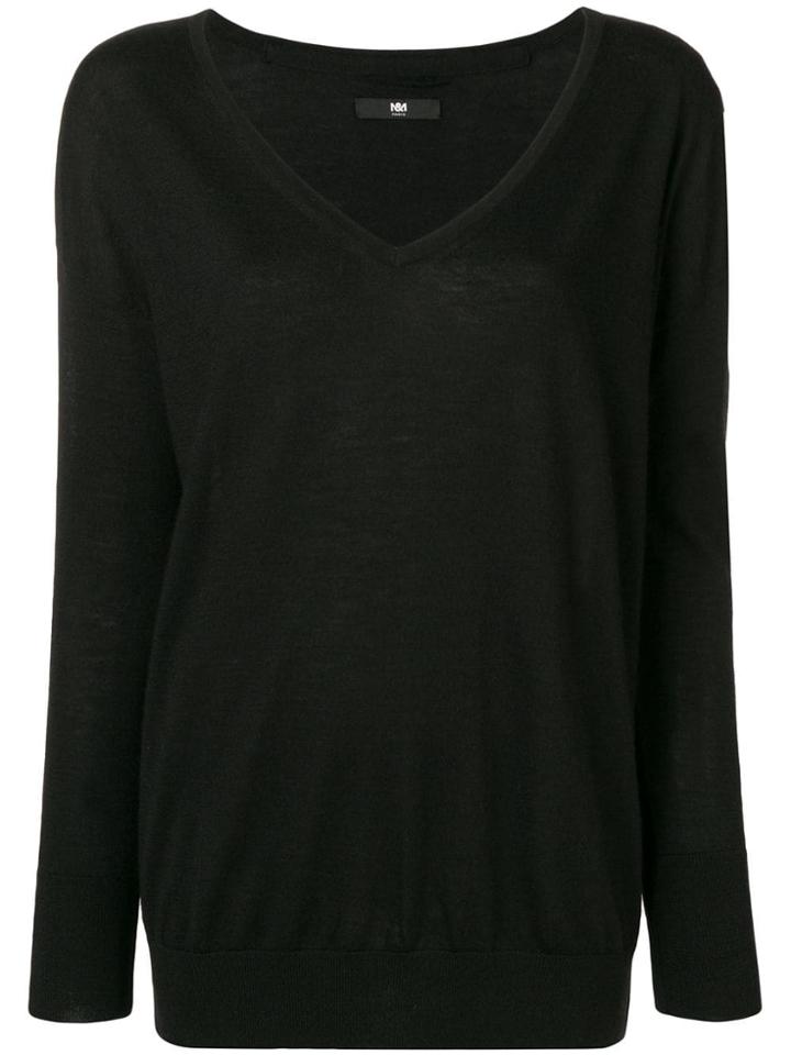 Max & Moi Cashmere V-neck Sweater - Black