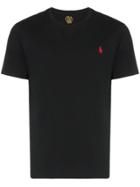 Polo Ralph Lauren Logo Embroidered Slim-fit T-shirt - Black
