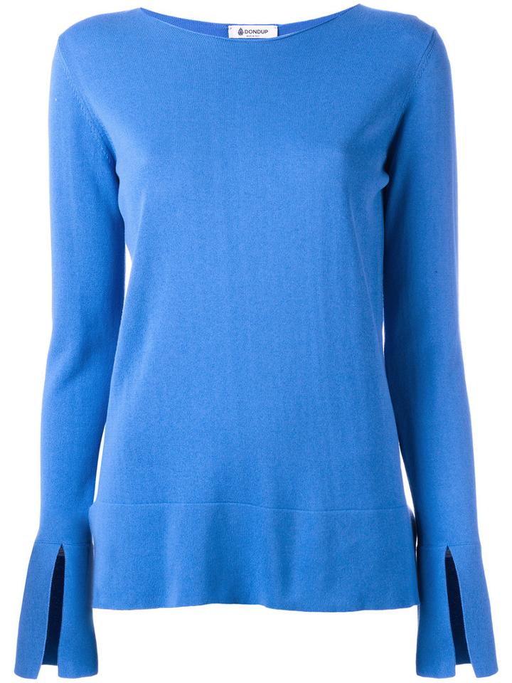 Dondup Slit Sleeve Jumper, Women's, Size: Xs, Blue, Cotton