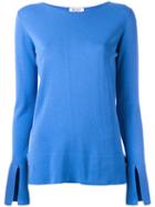 Dondup Slit Sleeve Jumper, Women's, Size: Xs, Blue, Cotton