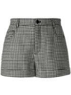 Red Valentino - Pied-de-poule Shorts - Women - Polyester/acetate/virgin Wool - 40, Black, Polyester/acetate/virgin Wool