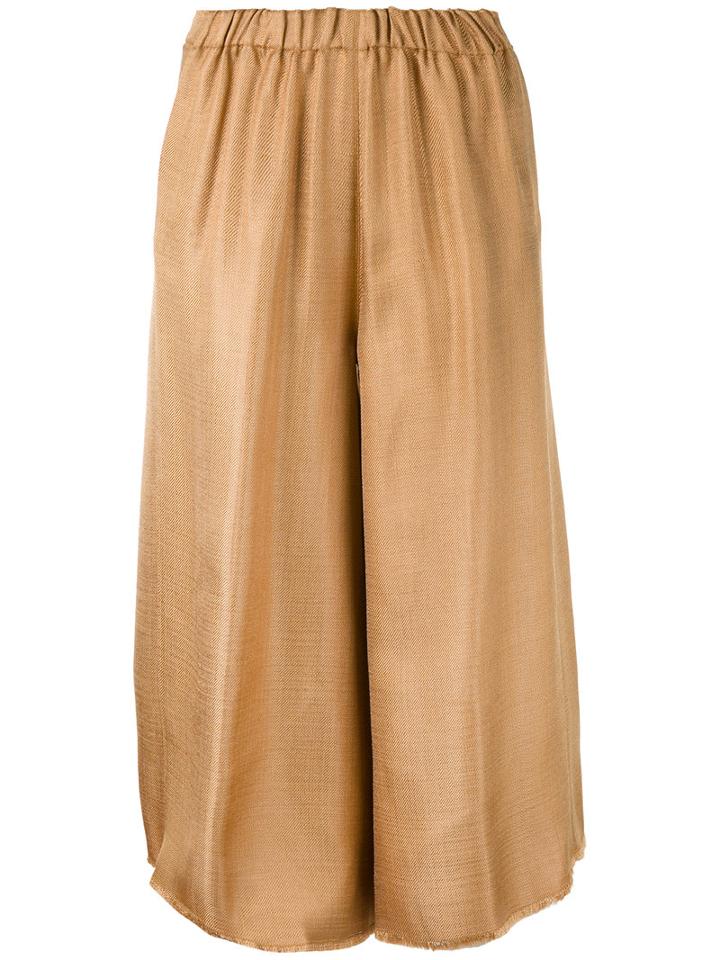 Forte Forte - Wide Leg Cropped Pants - Women - Polyamide/viscose - Ii, Yellow/orange, Polyamide/viscose
