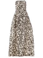 Oscar De La Renta Sequin Embellished Strapless Dress