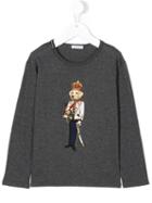 Dolce & Gabbana Kids - King Dog Appliqué Top - Kids - Cotton - 8 Yrs, Grey