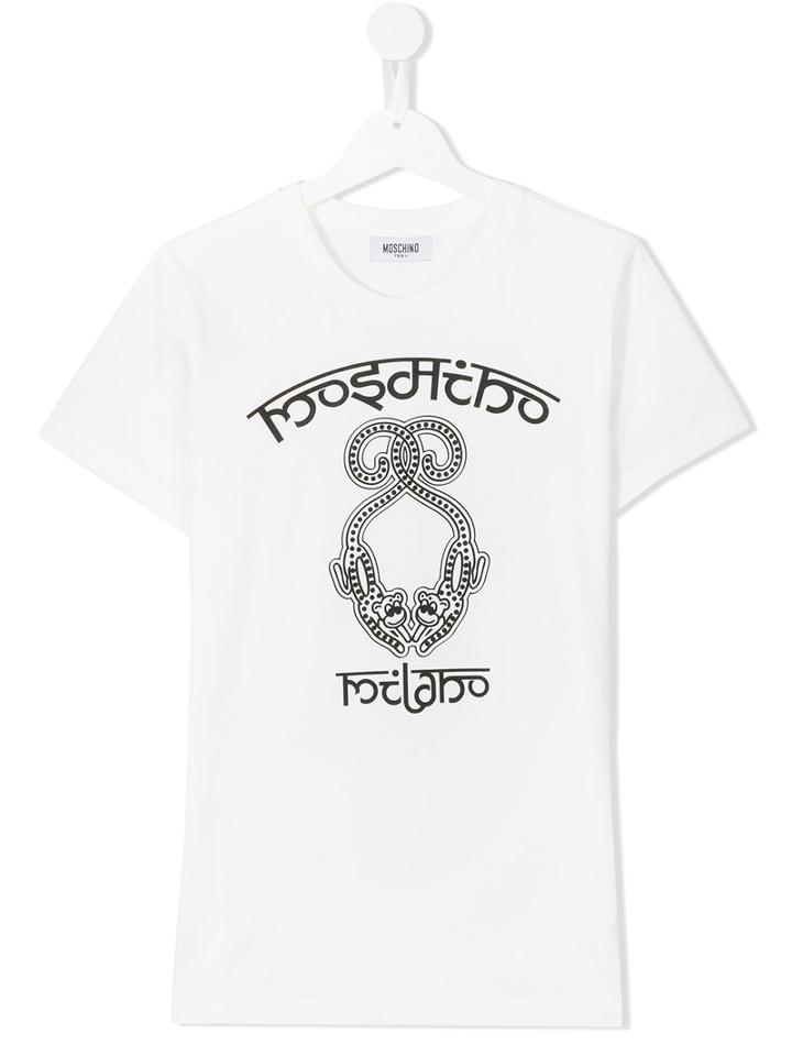 Moschino Kids Printed T-shirt, Boy's, Size: 14 Yrs, White