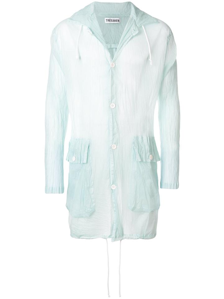 Très Bien Air Semi Sheer Parka - Blue