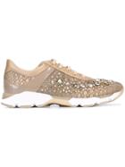René Caovilla Embellished Sneakers - Nude & Neutrals