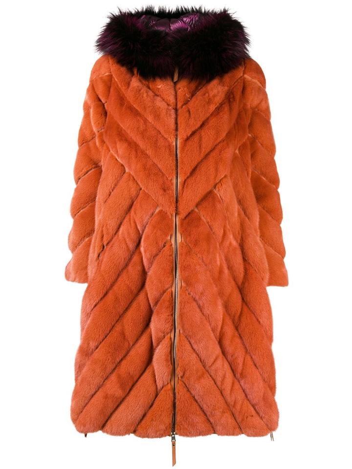 Liska Padded Coat - Yellow & Orange