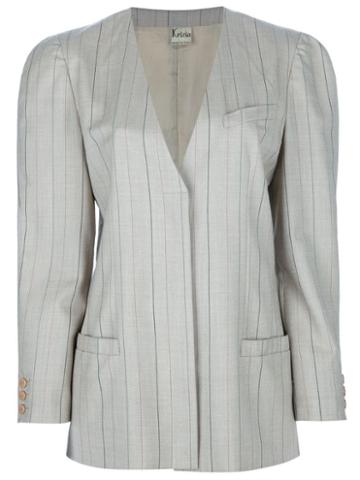 Krizia Pre-owned Pin Stripe Skirt Suit - Brown