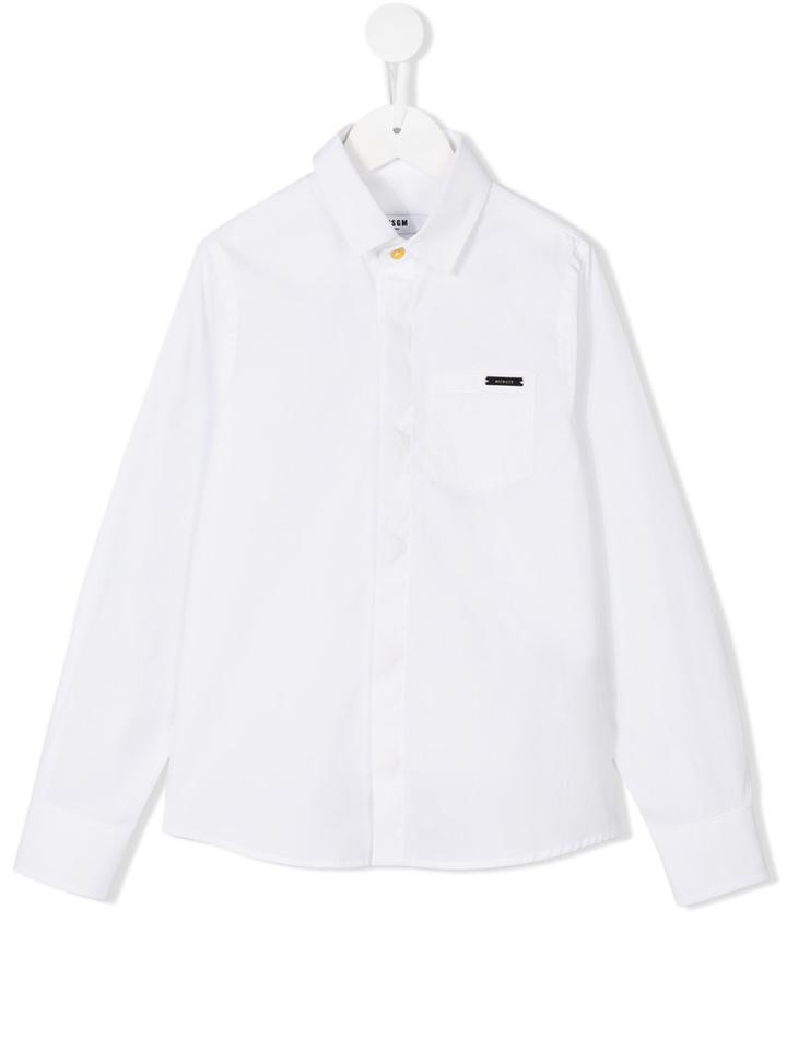 Msgm Kids Classic Shirt, Size: 10 Yrs, White