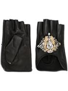 Elie Saab Embellished Fingerless Gloves - Black