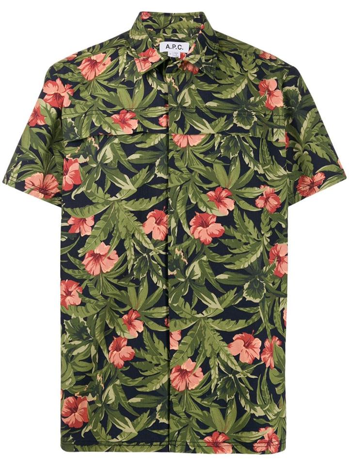 A.p.c. Floral Print Shirt - Green