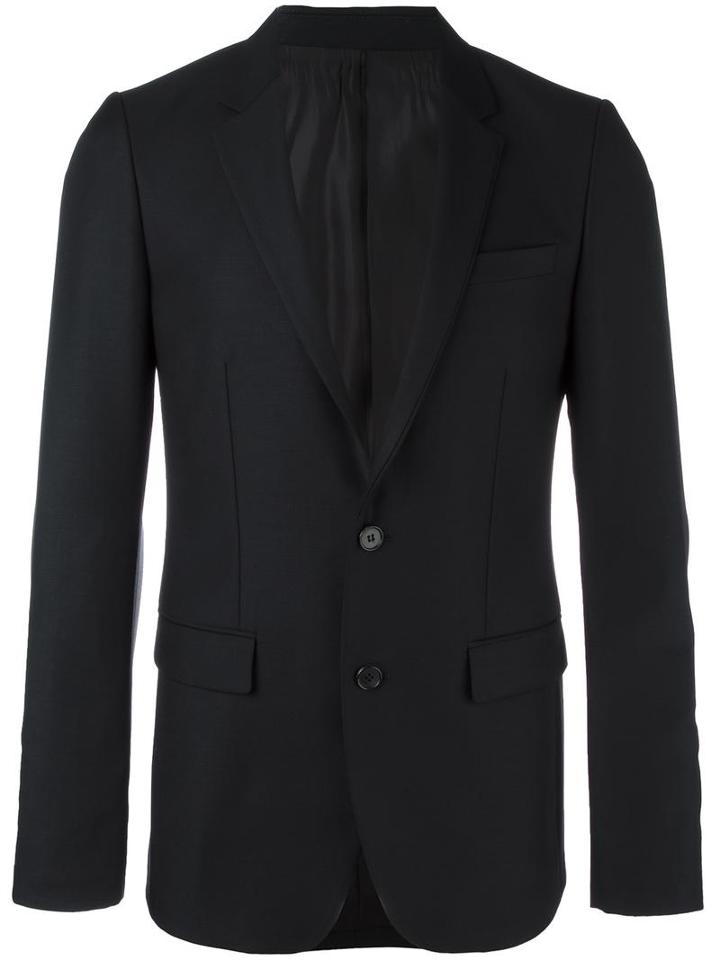 Wooyoungmi One Button Dinner Jacket, Men's, Size: 48, Black, Polyester/rayon/mohair/wool