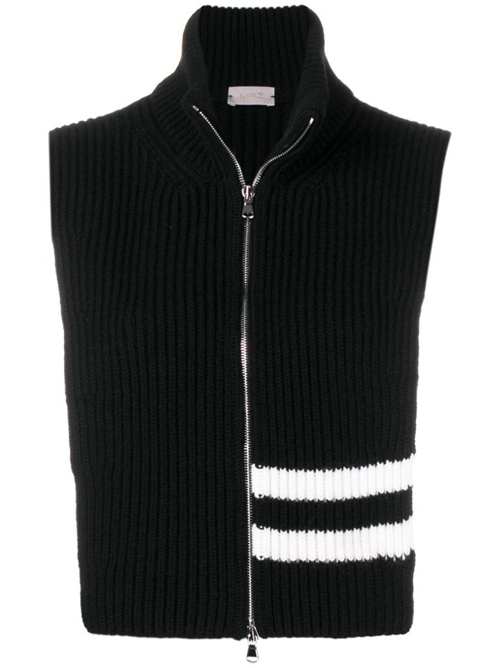 Mrz Zipped Knit Vest - Black