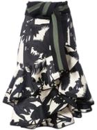 Printed Flared Midi Skirt - Women - Cotton/spandex/elastane - 8, Black, Cotton/spandex/elastane, Johanna Ortiz
