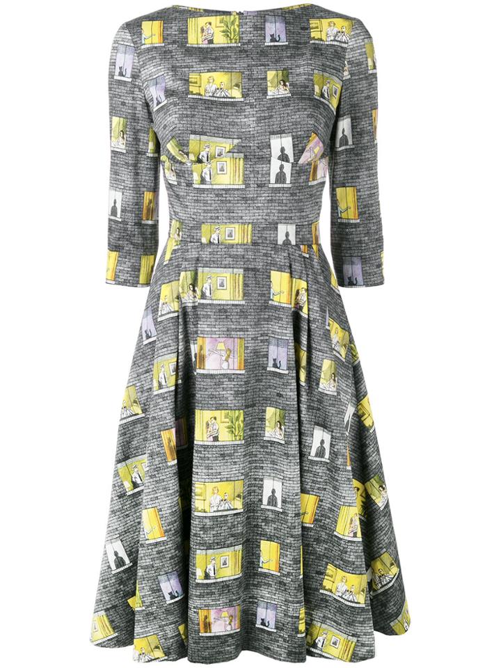 Olympia Le-tan Boat Neck Dress - Grey