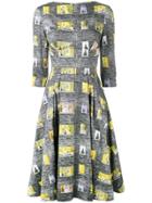Olympia Le-tan Boat Neck Dress - Grey