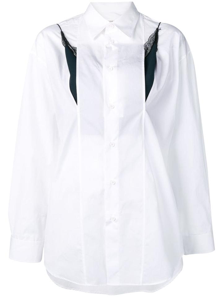 Maison Margiela Lace-detailed Shirt - White